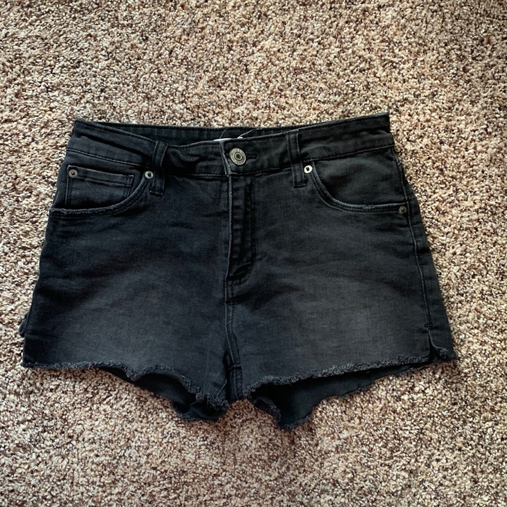 Black jean shorts